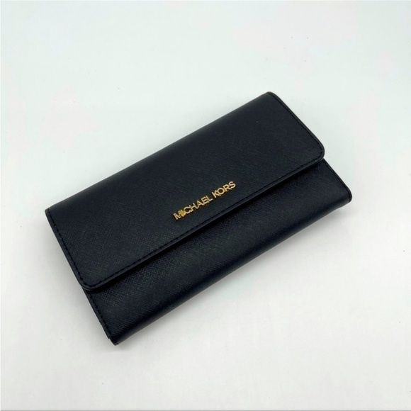 Michael Kors Trifold Wallet Black Leather - Picture 4 of 8